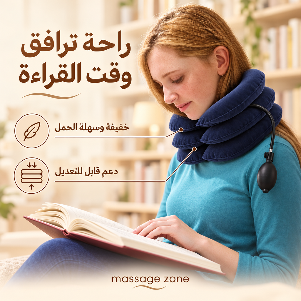 Adjustable Inflatable Neck Support Pillow with Hand Pump