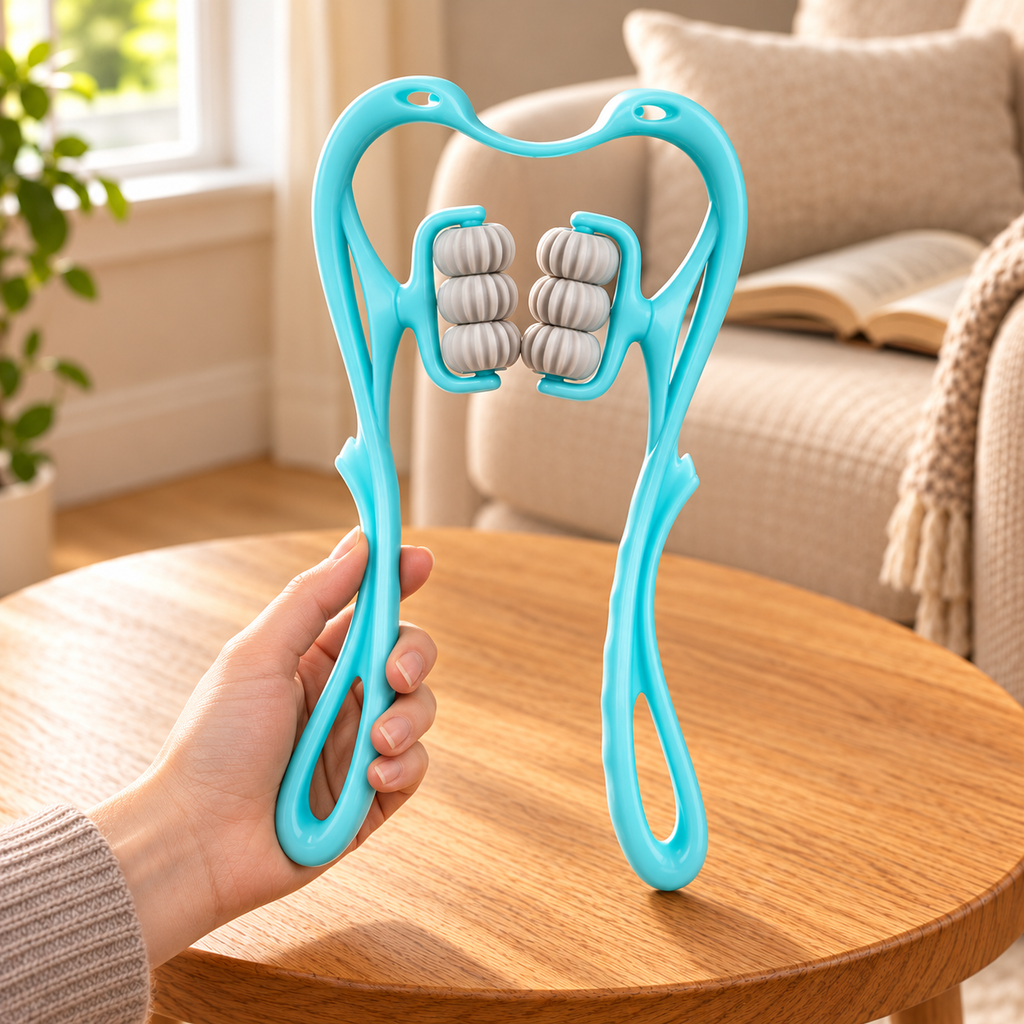 Manual Neck & Body Massager with Six Rotating Rollers