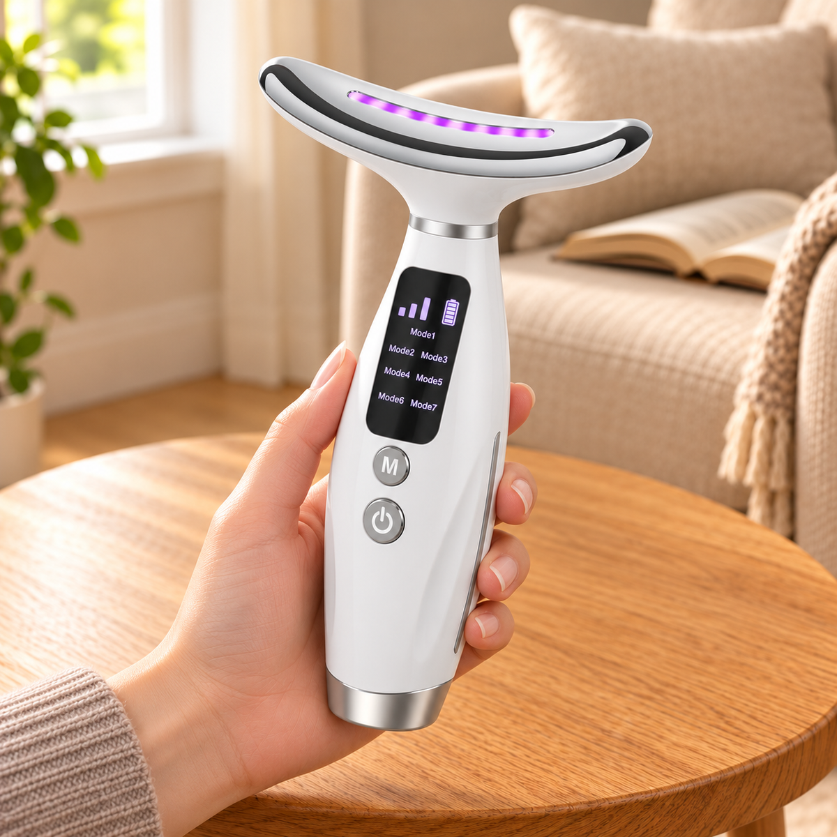 Rechargeable 7-Color LED Face & Neck Beauty Massager